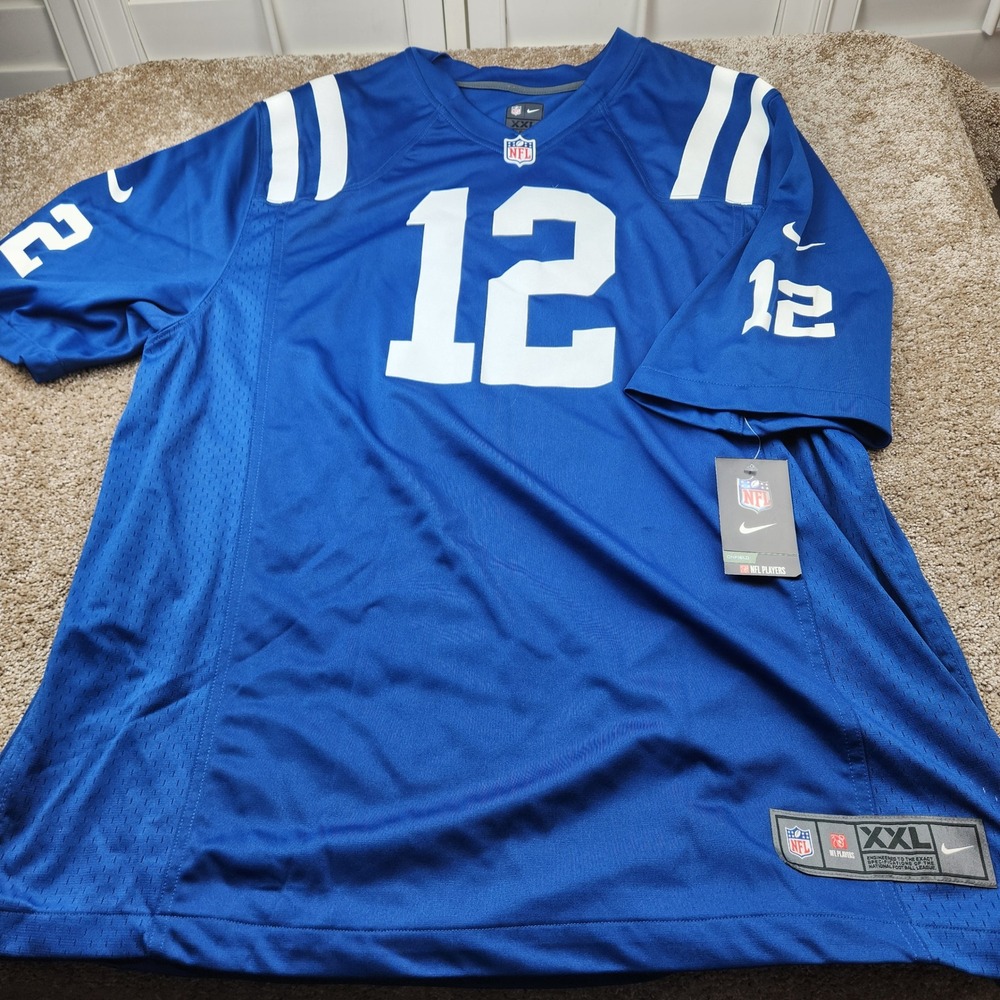 Nike Indianapolis Colts Andrew Luck 12 On Field Jersey Mens XXL Blue 468955-442